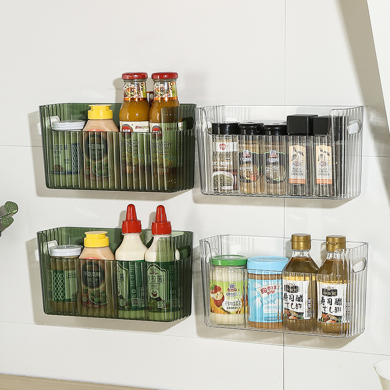 Kitchen Zo - กล่องเก็บของติดตู้เย็นแบบมีกาวในตัว ความจุขนาดใหญ่ กล่องจัดระเบียบครัวอเนกประสงค์ ภาชนะอเนกประสงค์ ประหยัดพื้นที่ในบ้าน