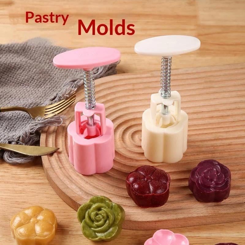 Kitchen Baking Torch - 【LM】ชุดแม่พิมพ์ขนมไหว้พระจันทร์ DIY 1 ชุด แม่พิมพ์พลาสติกแบบกดมือ แม่พิมพ์ขนมเค้ก