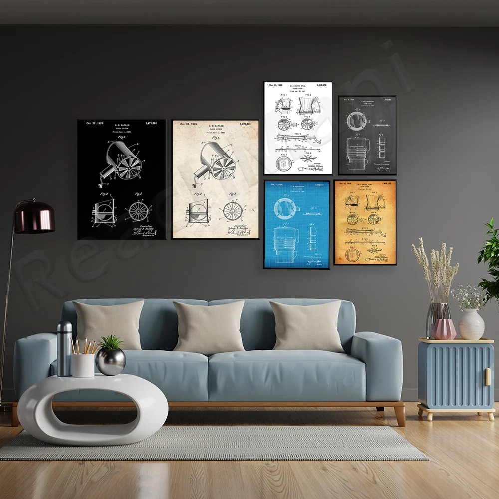 Kitchen Baking Wall Art - เครื่องกรองแป้ง 1926 ลายพิมพ์สิทธิบัตร ของตกแต่งผนังห้องครัวสำหรับทำขนม โปสเตอร์ บลูพริント