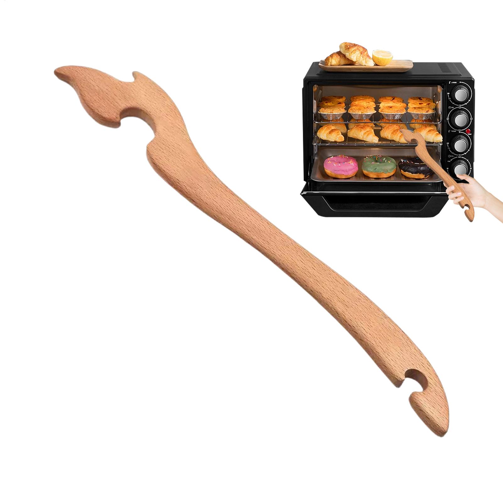 Kitchen Baking Rack - ที่ดึงตะแกรงเตาอบด้ามยาวทำจากไม้ ที่ดันตะแกรงหม้อทอดไร้น้ำมัน ไม้จับตะแกรงอบขนม ที่ยกตะแกรงย่าง ที่ดัน-ดึงตะแกรง