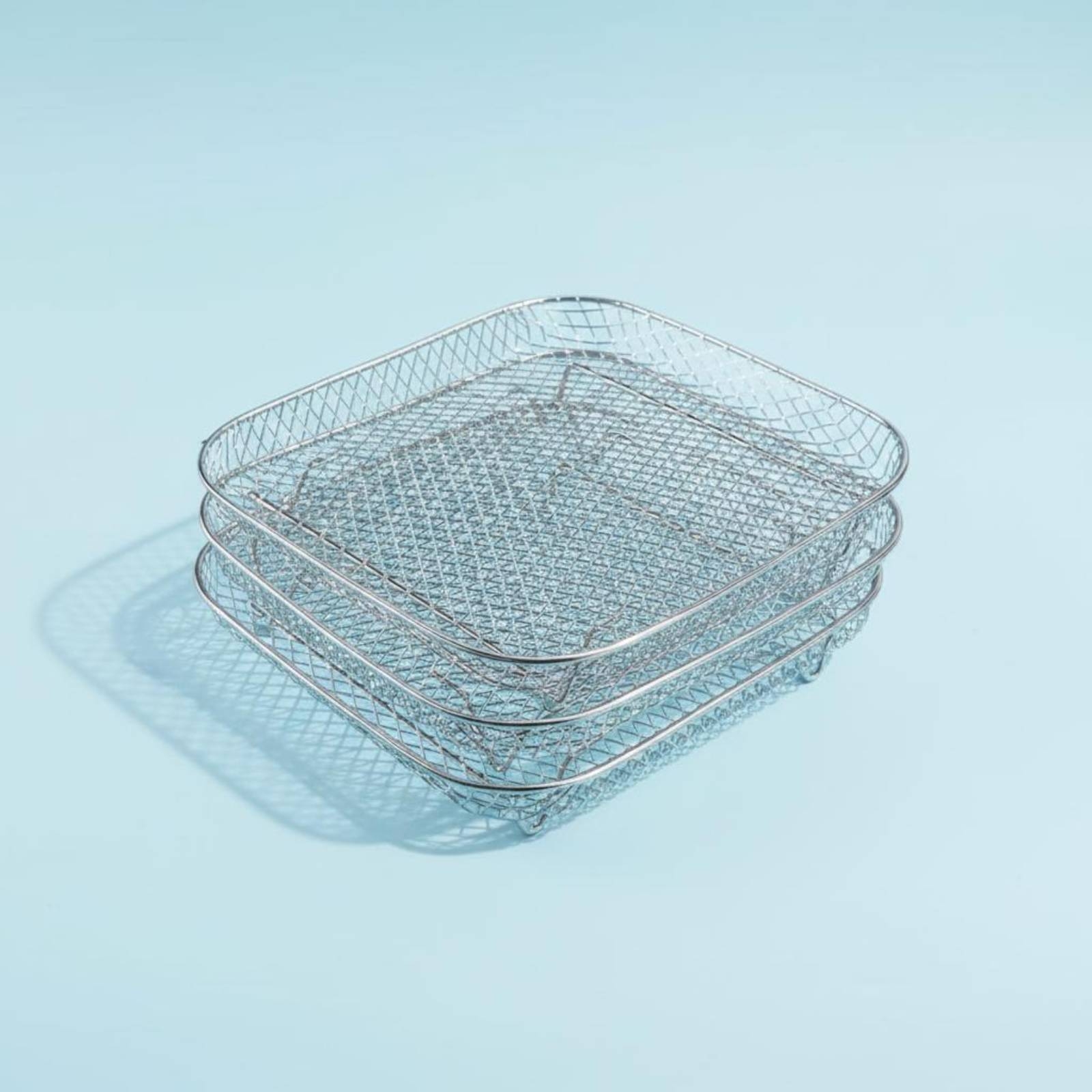Kitchen Baking Rack - ตะแกรงทอดอาหารแบบไม่ใช้น้ำมัน ทนความร้อน 3 ชั้น ตะกร้าตาข่าย อุปกรณ์ครัว