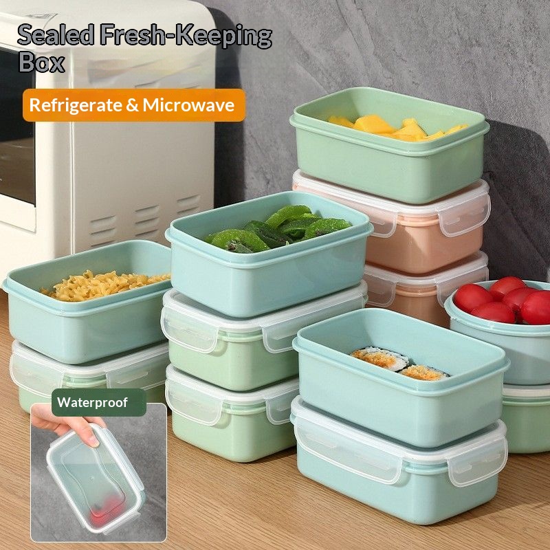 Kitchen Zo - กล่องเก็บอาหารสุญญากาศ ปราศจากสาร BPA สามารถวางซ้อนกันได้ ป้องกันการรั่วซึม กล่องใส่อาหารกลางวัน