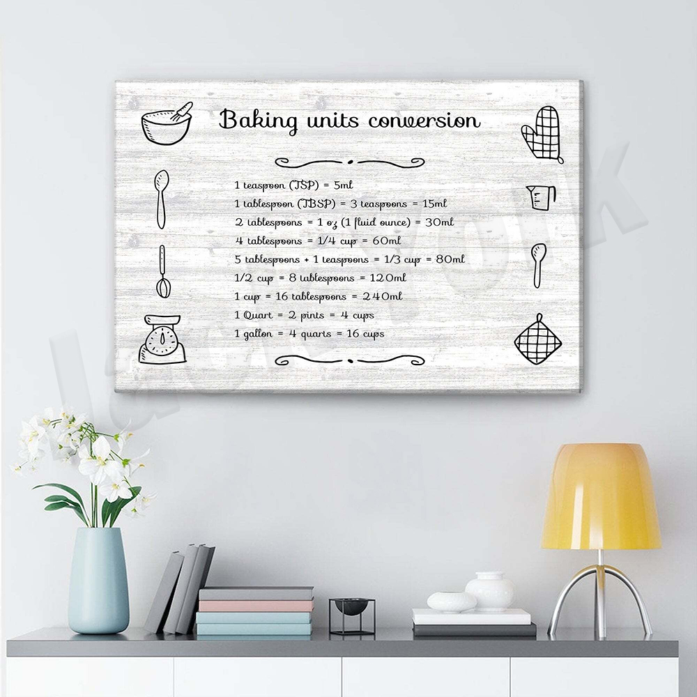 Kitchen Baking Wall Art - ภาพพิมพ์การอบ งานศิลปะการแปลงหน่วยทําอาหารและอบ ของขวัญโปสเตอร์ตกแต่งผนังบ้านสําหรับภรรยาและเด็กผู้หญิง