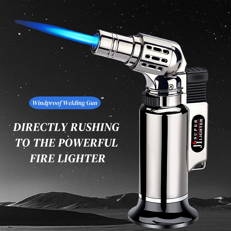 Kitchen Baking Torch - ไฟแช็คแก๊สแบบพกพา ทนลม ใช้แก๊สเจ็ท สามารถเติมแก๊สได้ เหมาะสำหรับเป็นของขวัญสำหรับผู้ชาย ใช้ในครัว