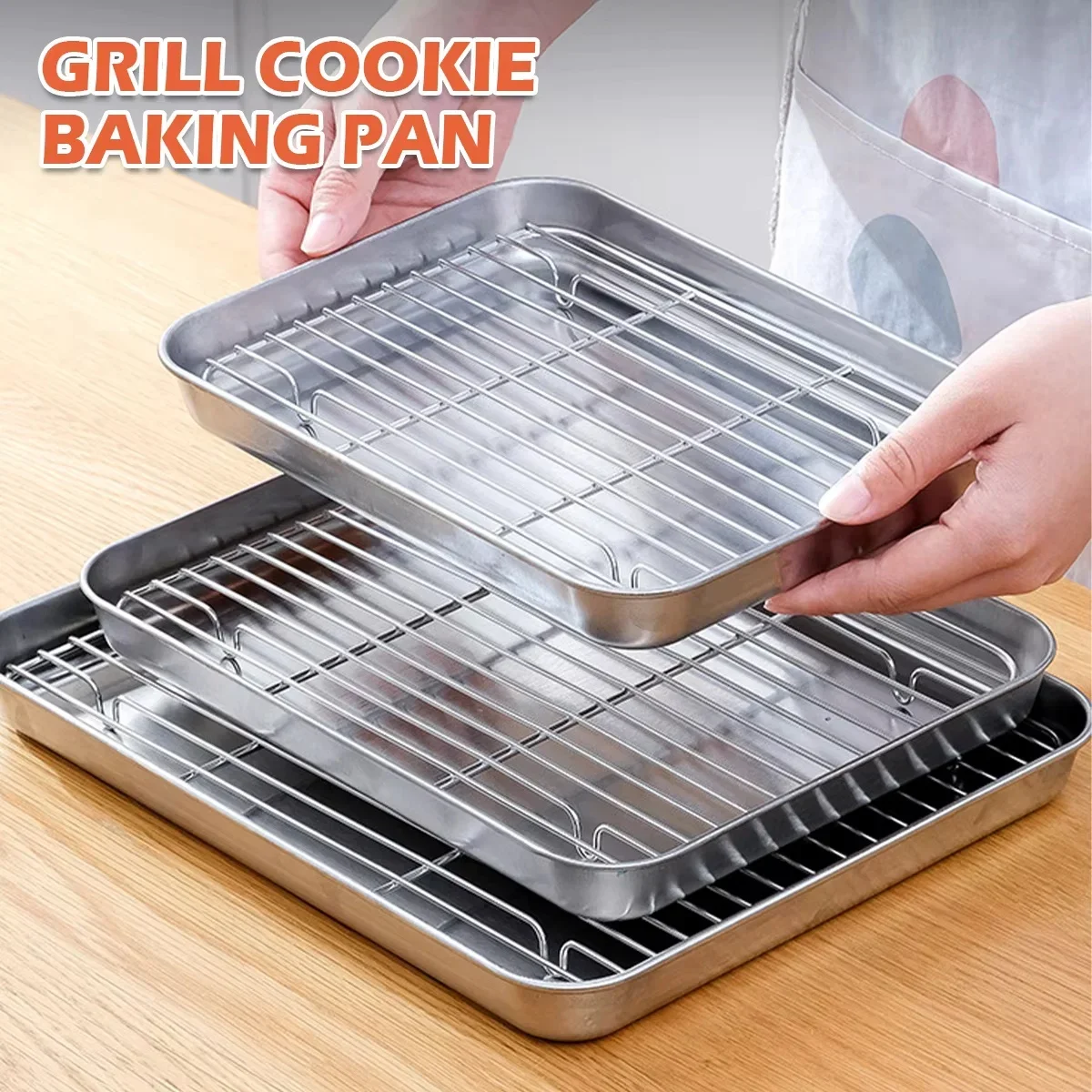 ถาดอบสแตนเลสพร้อมชั้นวางลวดเค้ - Kitchen Baking Rack บทวิจารณ์และราคา