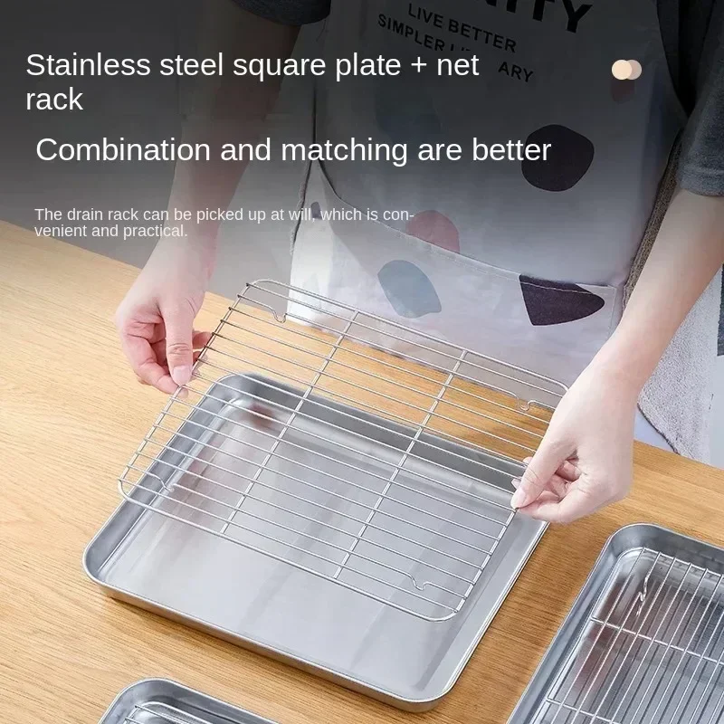 ถาดอบสแตนเลสพร้อมชั้นวางลวดเค้ - Kitchen Baking Rack บทวิจารณ์และราคา