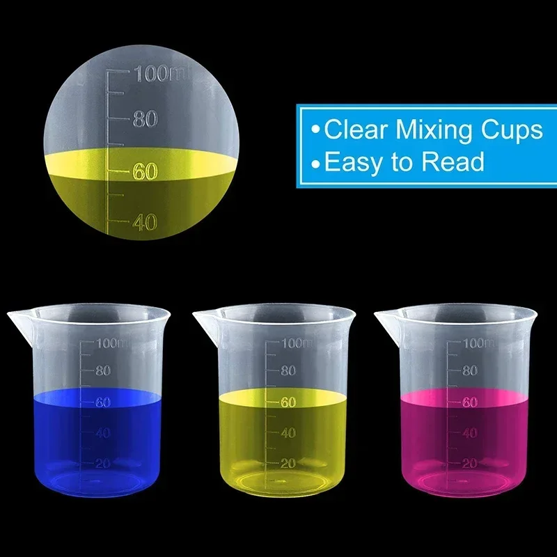 100ml ถ้วยตวงพลาสติกโปร่งใสขนา - Kitchen Baking Containers บทวิจารณ์และราคา