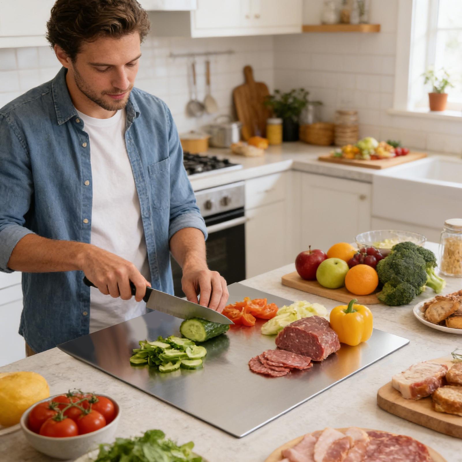 เขียงสแตนเลสแบบไม่ติดกระทะสองด - Kitchen With Baking Area บทวิจารณ์และราคา