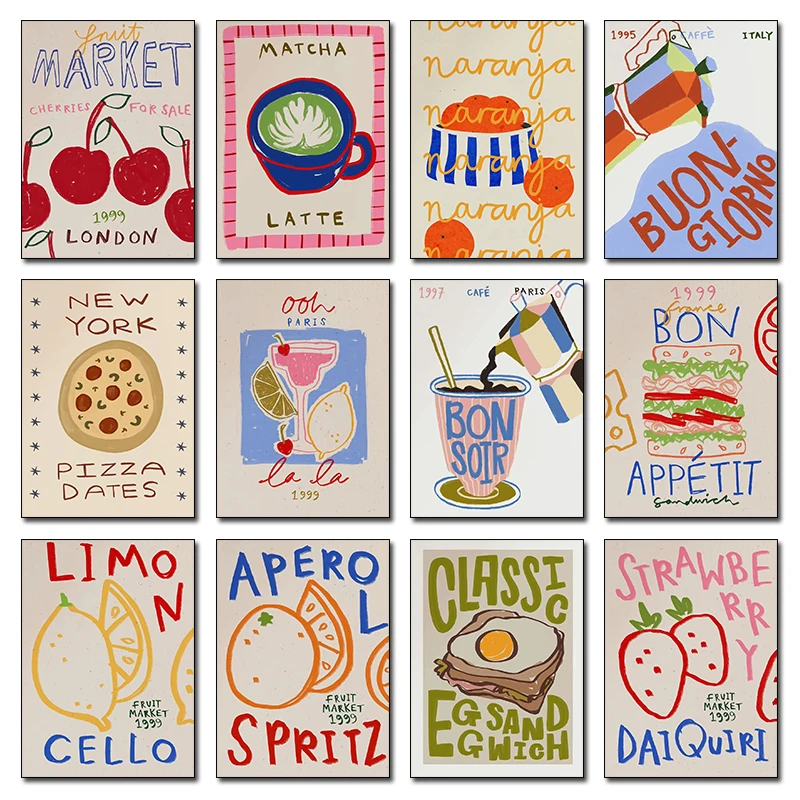 เบเก้เค้ก ครัว ขนมปัง กาแฟ ไข่ - Kitchen Baking Wall Art บทวิจารณ์และราคา