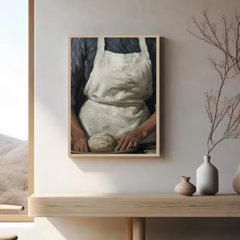 ครัวฝรั่งเศสผู้หญิงอบขนมปังสีฟ - Kitchen Baking Wall Art บทวิจารณ์และราคา