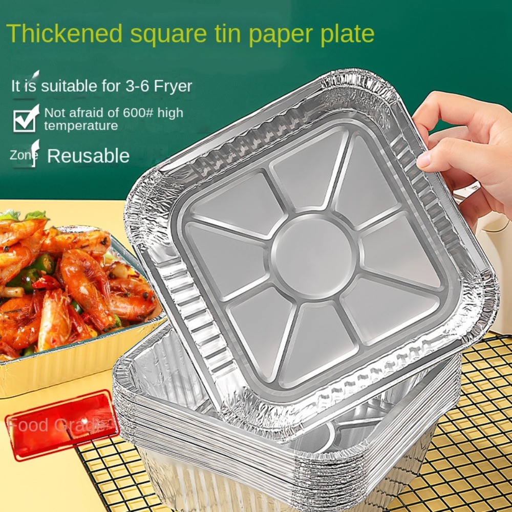 กระทะฟอยล์อลูมิเนียมหม้อทอด Ai - Kitchen Baking Containers บทวิจารณ์และราคา