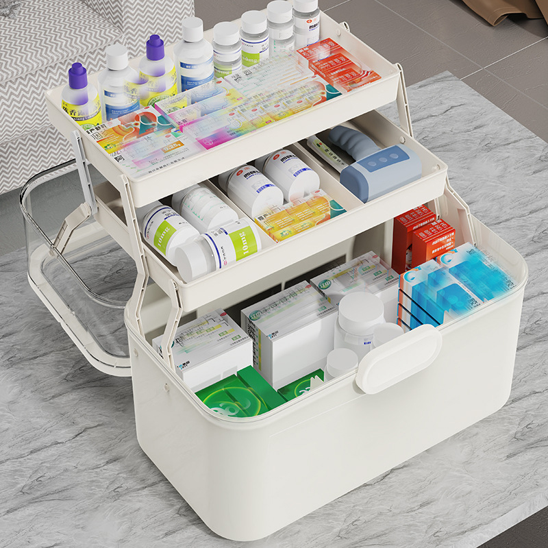 กล่องเก็บยาฝาใสความจุขนาดใหญ่/ - Kitchen Zo บทวิจารณ์และราคา
