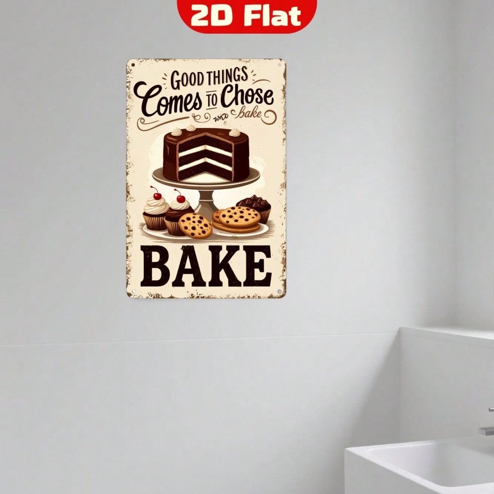 【งานศิลปะติดผนังโลหะสไตล์วินเท - Kitchen Baking Wall Art บทวิจารณ์และราคา