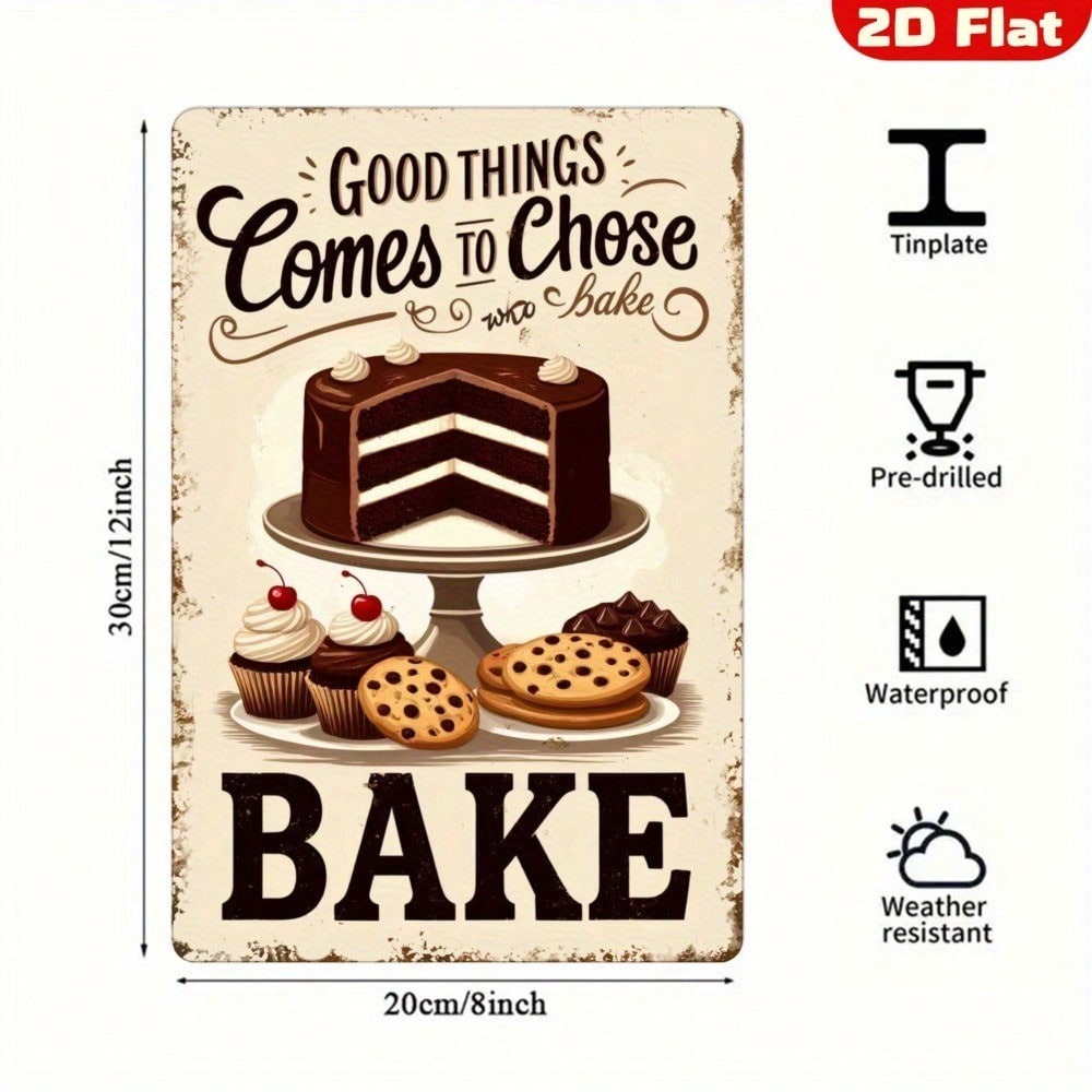 【งานศิลปะติดผนังโลหะสไตล์วินเท - Kitchen Baking Wall Art บทวิจารณ์และราคา