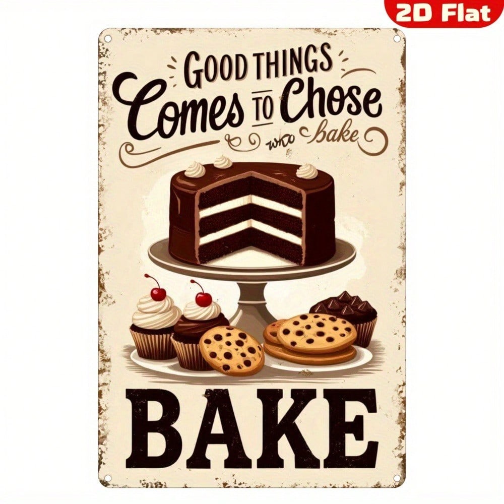 【งานศิลปะติดผนังโลหะสไตล์วินเท - Kitchen Baking Wall Art บทวิจารณ์และราคา