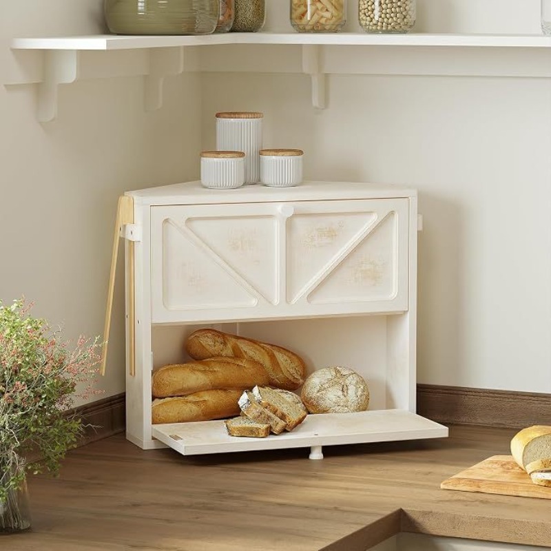 กล่องเก็บขนมปังไม้สองชั้นแบบโบ - Kitchen Baking Corner บทวิจารณ์และราคา